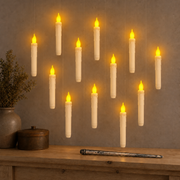 Noruva Glow floating LED candle set in Warm Yellow with wand remote