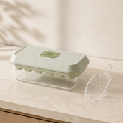 Noruva matcha green 18-grid press ice tray with storage box and scoop