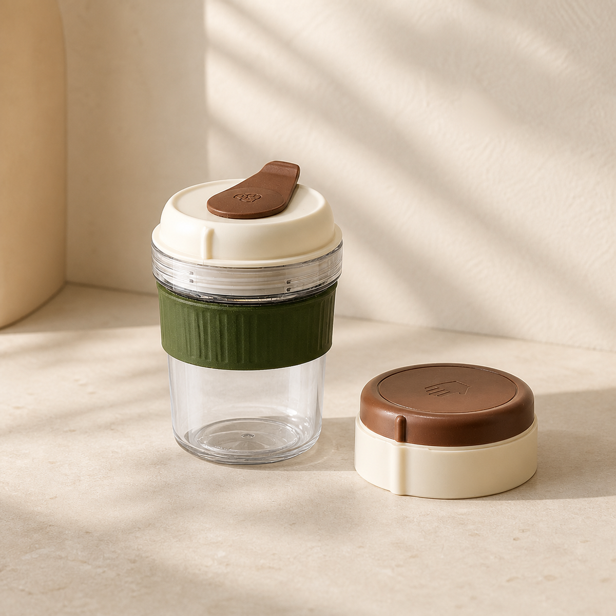 Noruva 500 ml iced-coffee bottle with one matching ice tray