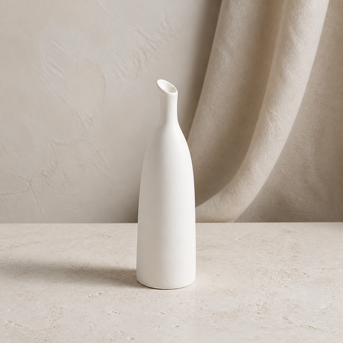 Noruva Ivory Arc sculptural ceramic vase